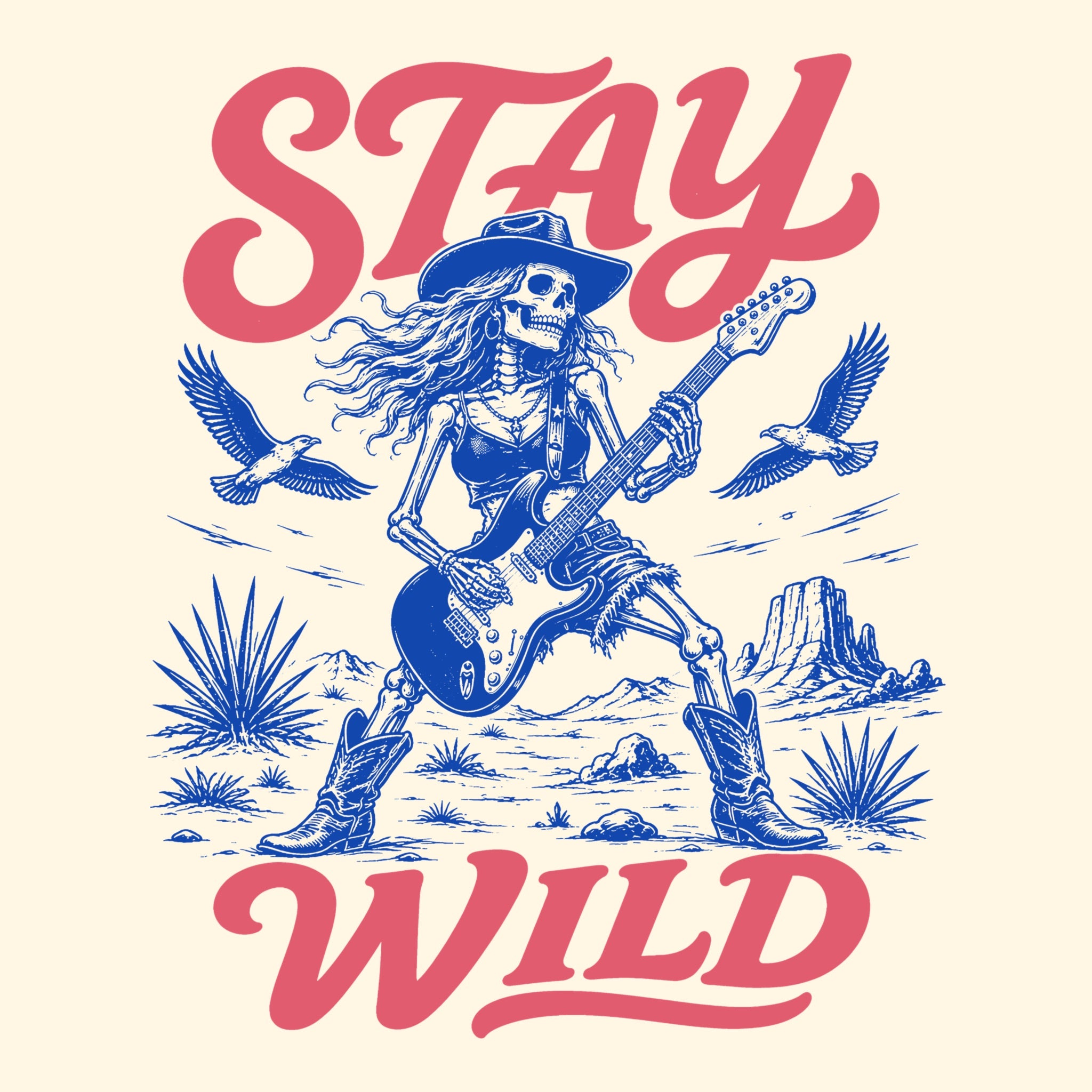 Stay Wild Tee Design Natural