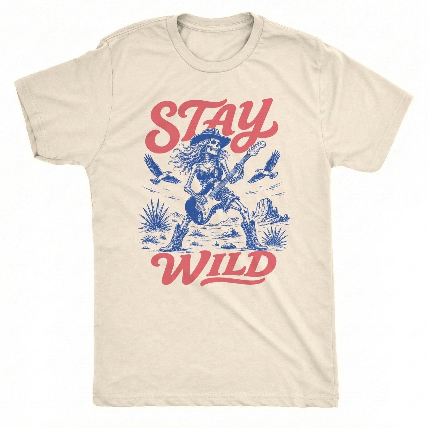 Stay Wild Tee Natural Mockup