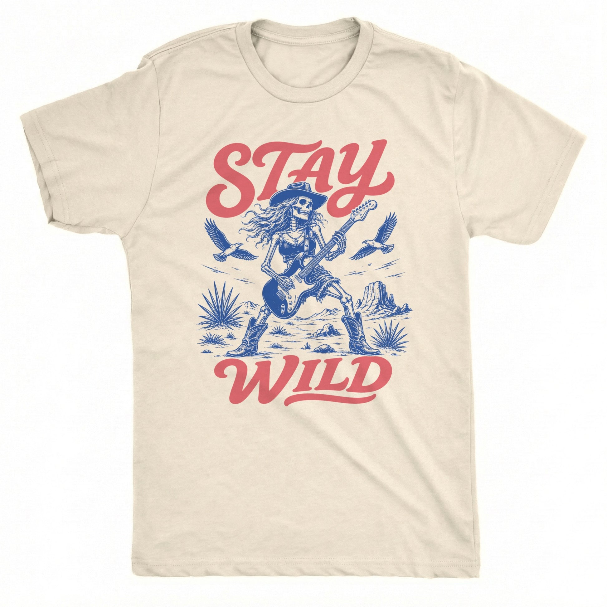 Stay Wild Tee Natural Mockup