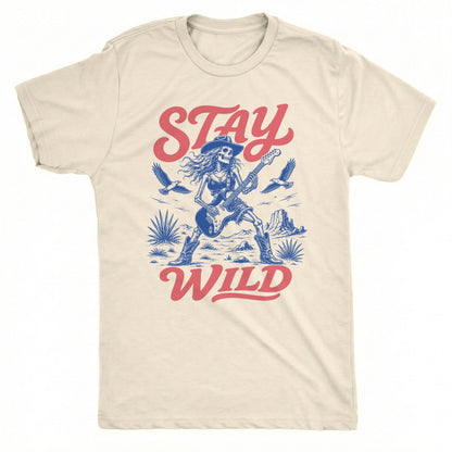 Stay Wild Tee Natural Mockup