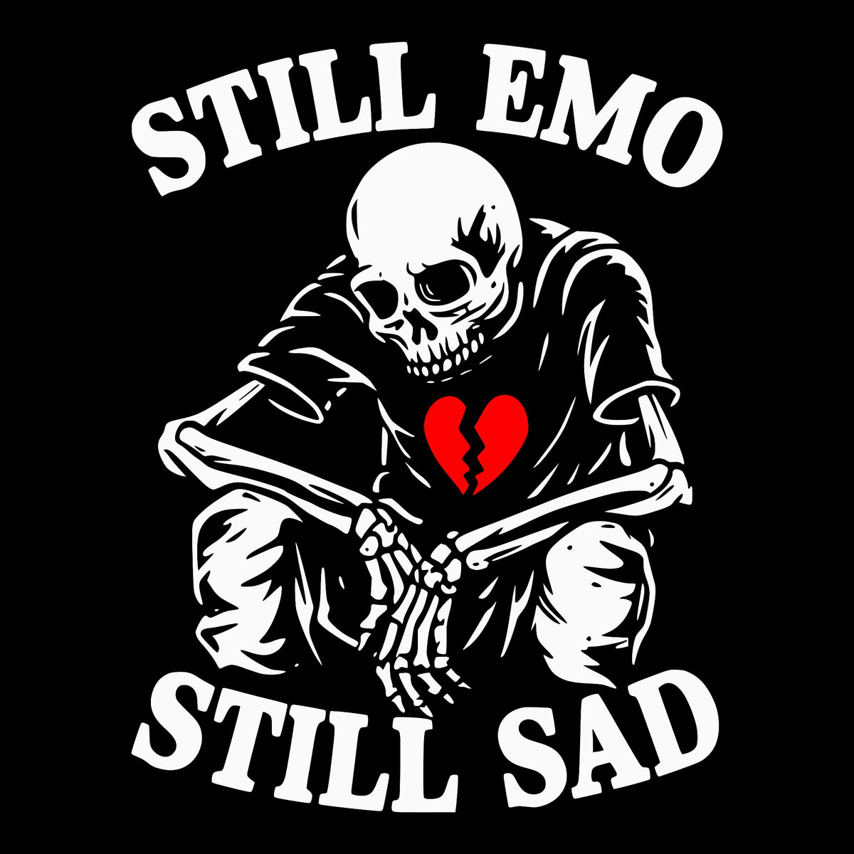 Still Sad Tee Black Design