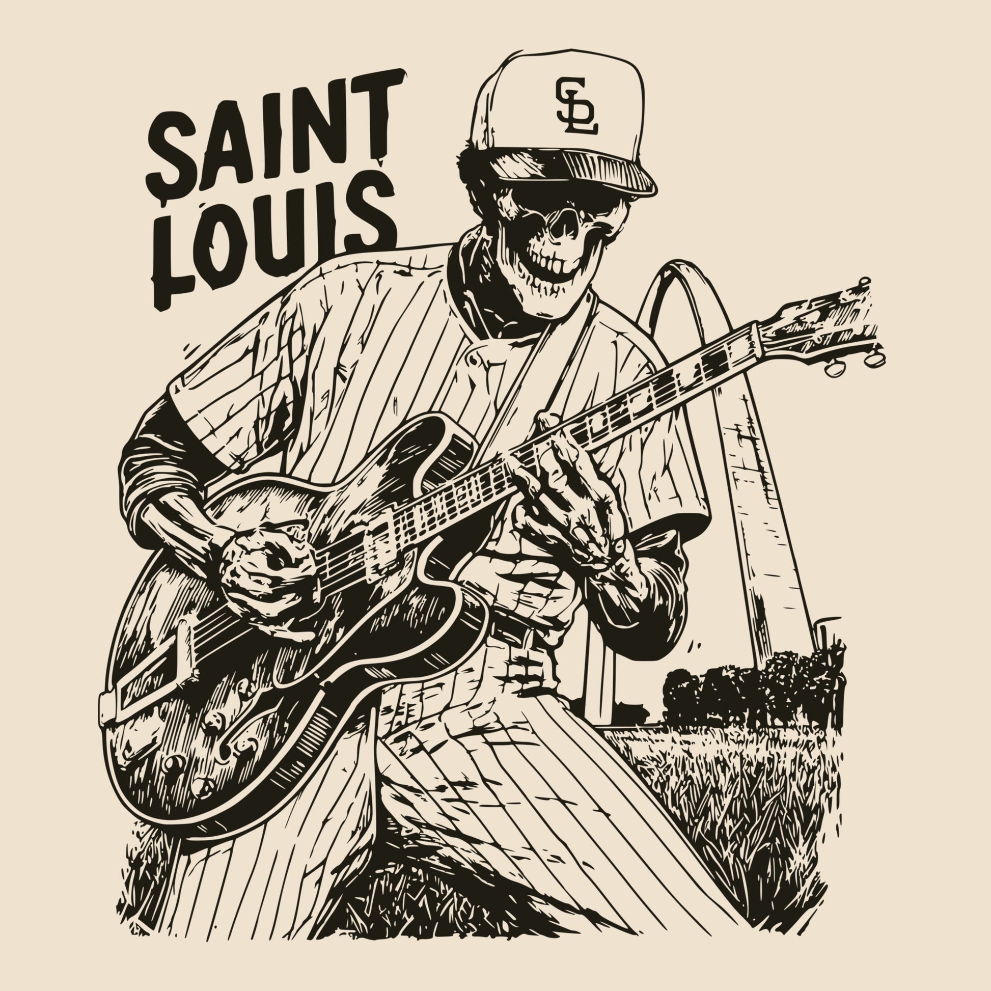 Stl Baseball Tee Natural Design