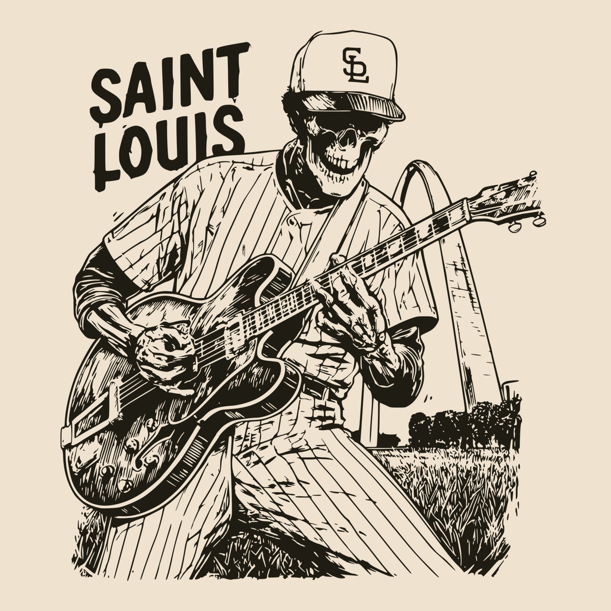 Stl Baseball Tee Natural Design