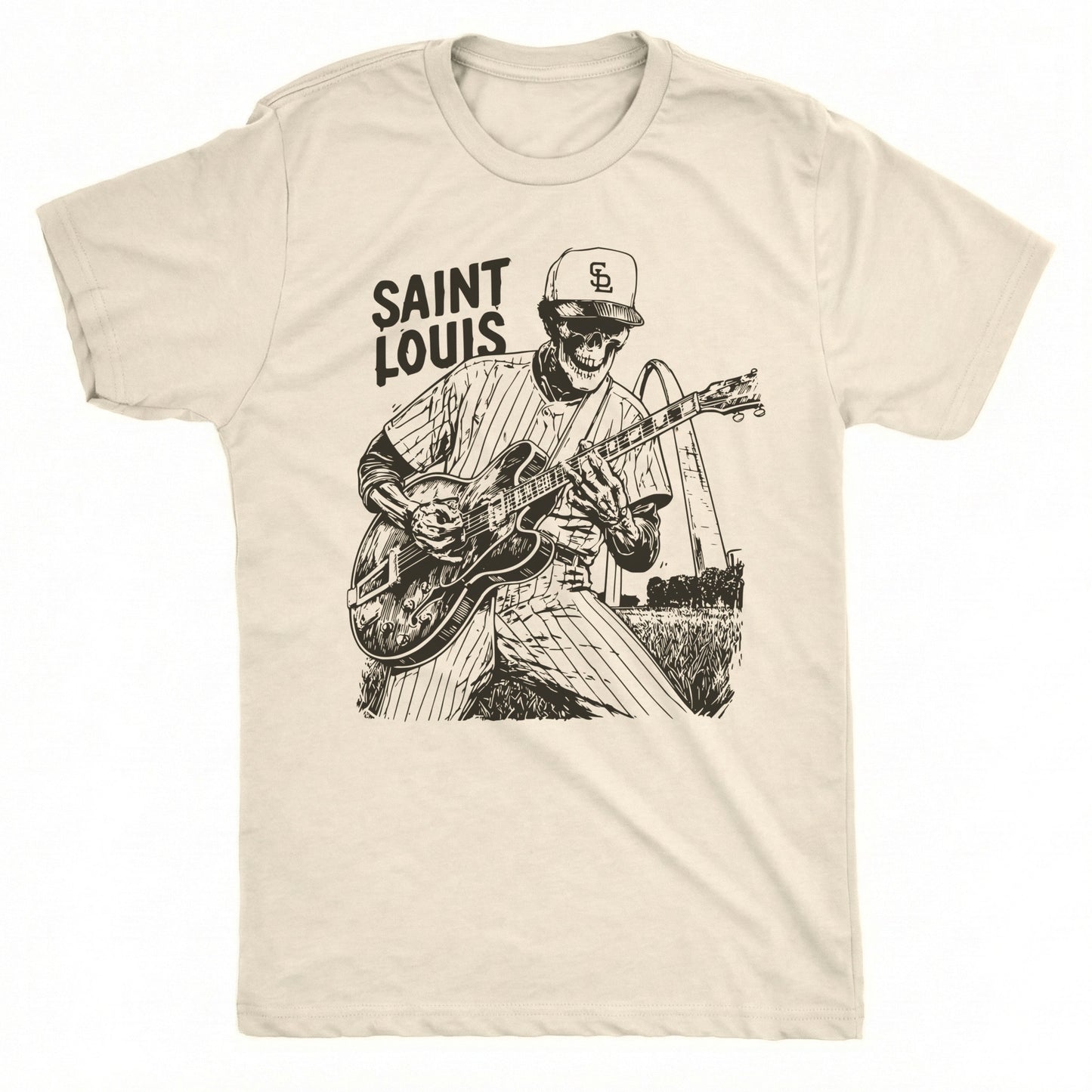 Stl Baseball Tee Natural Mockup