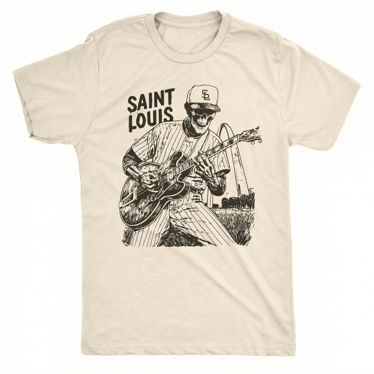 Stl Baseball Tee Natural Mockup