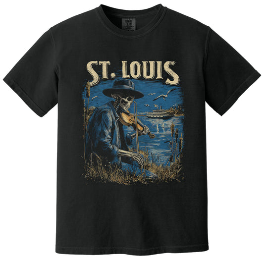 Stl Fiddler Tee | Comfort Colors® 1717 Black