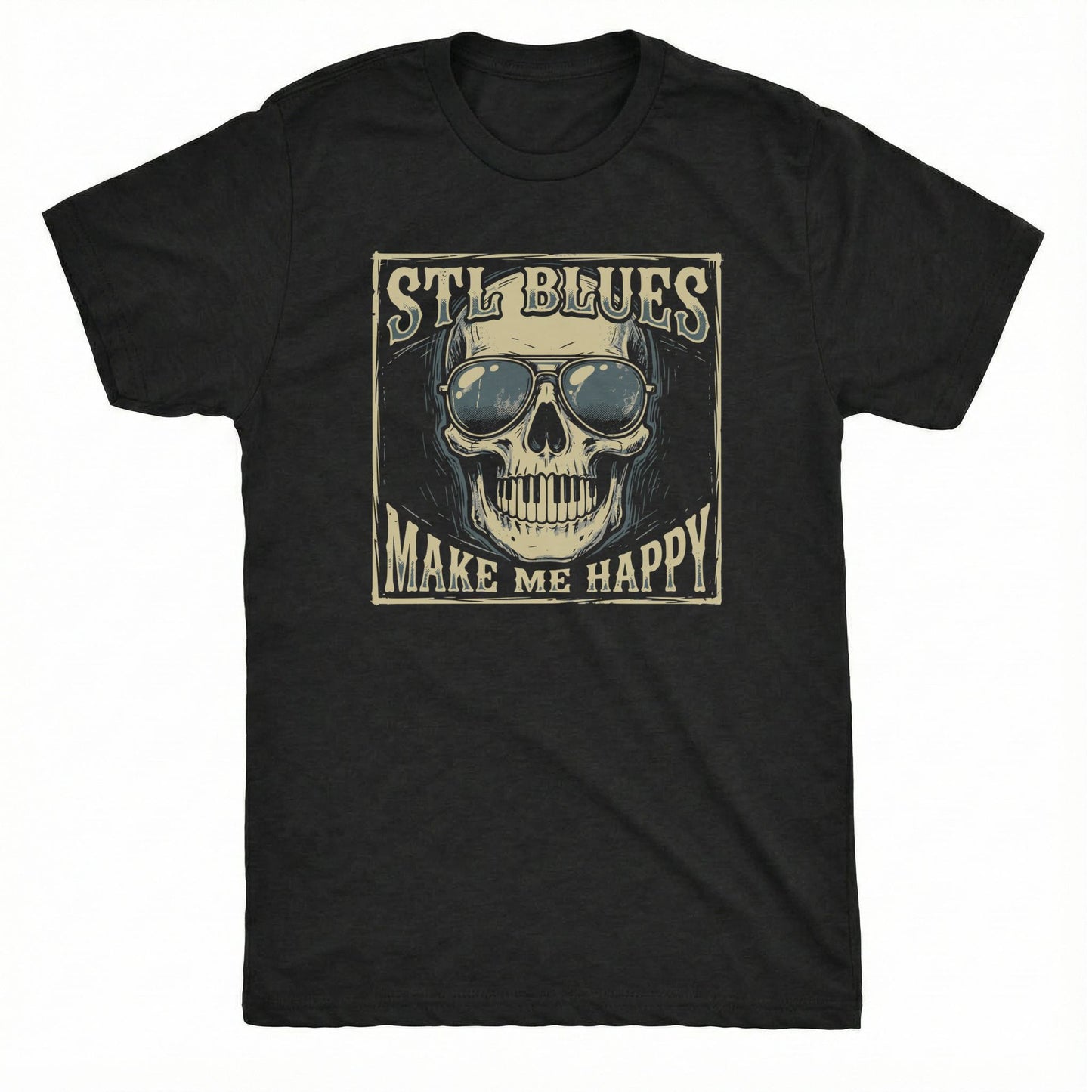 Stl Happy Blues Tee | Classic Tee Black