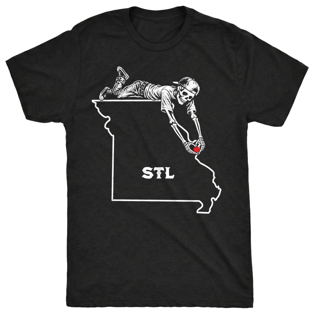 Stl Map Tee Black Mockup