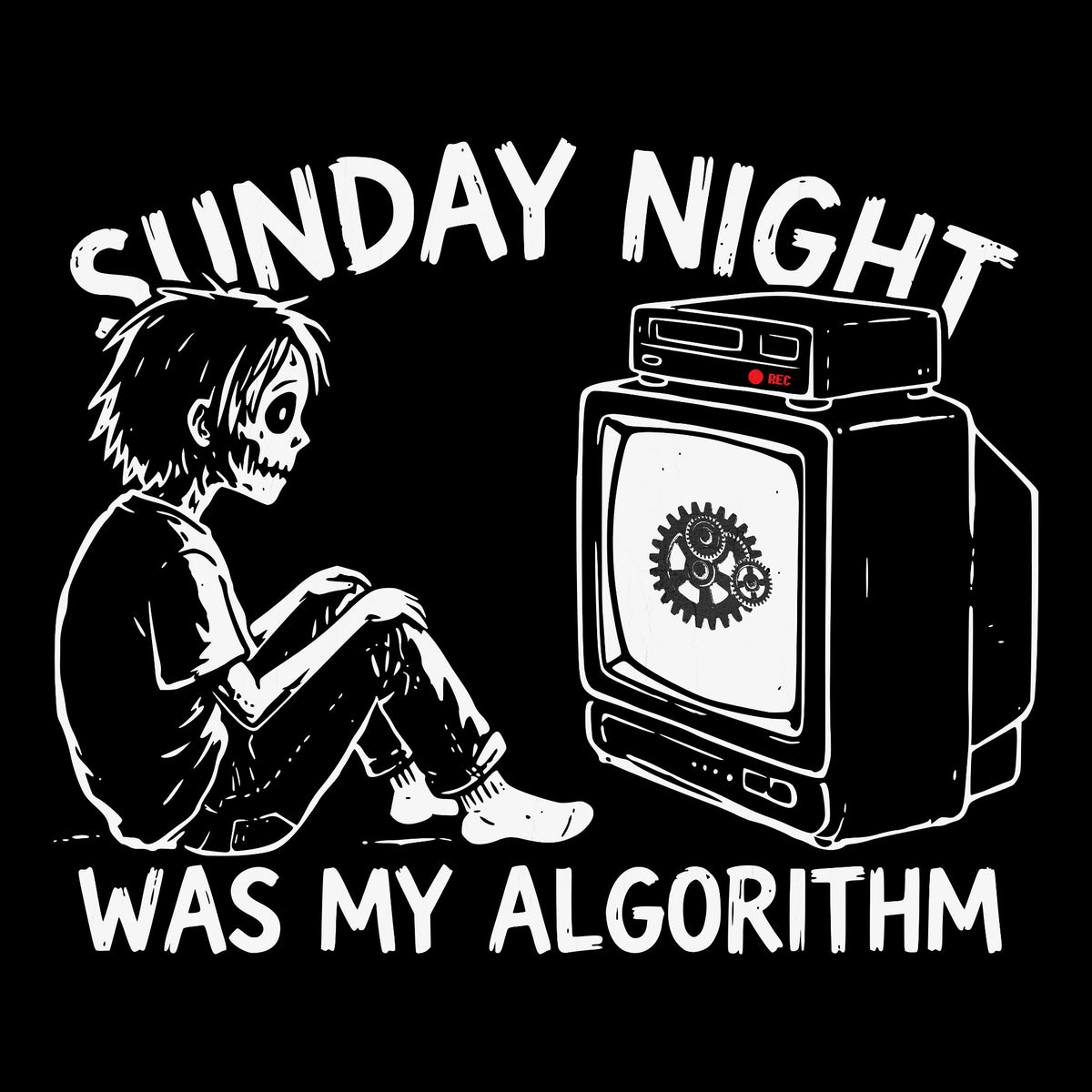 Sunday Night Tee Design Black