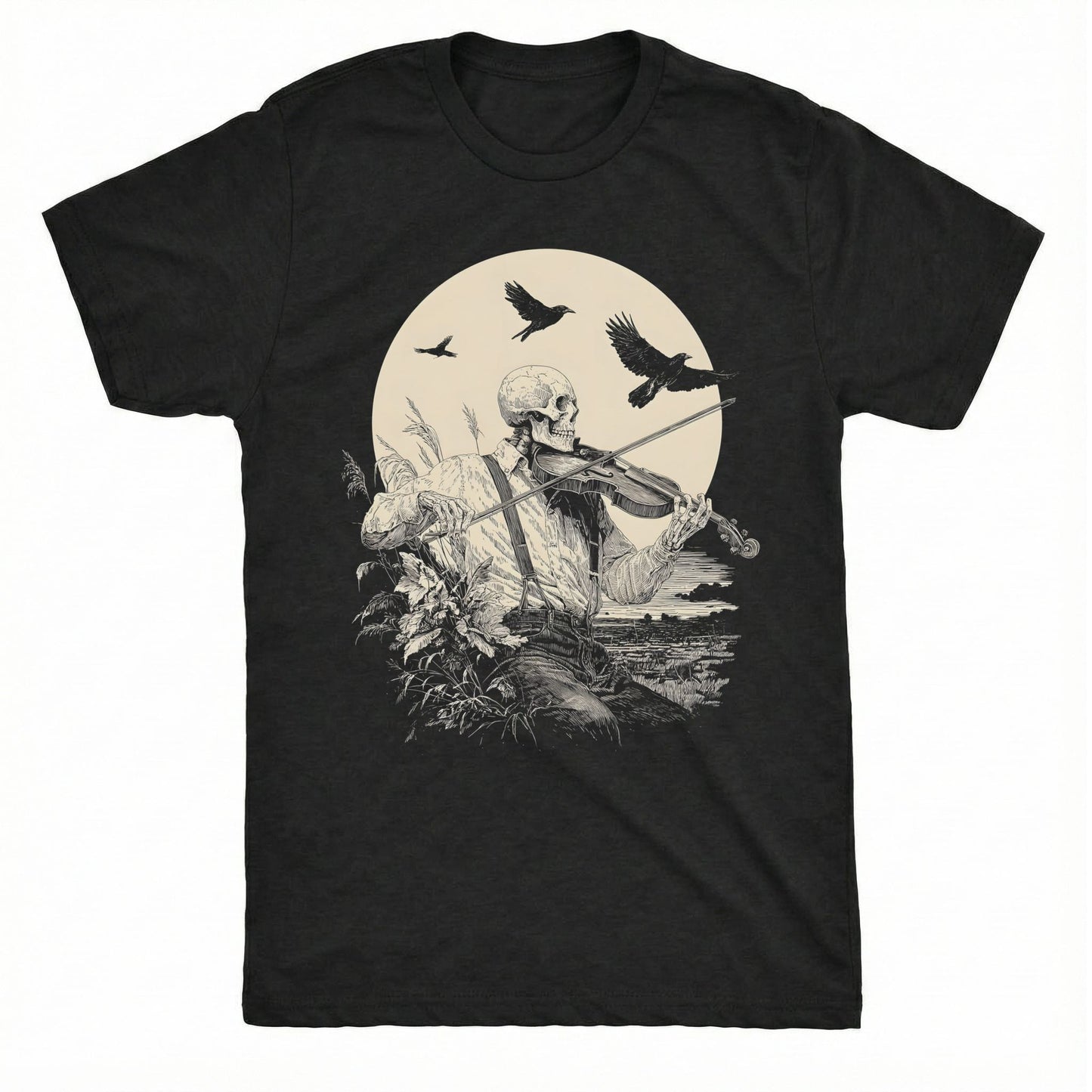 Sunrise Fiddler T-Shirt | Comfort Colors® 1717 Black