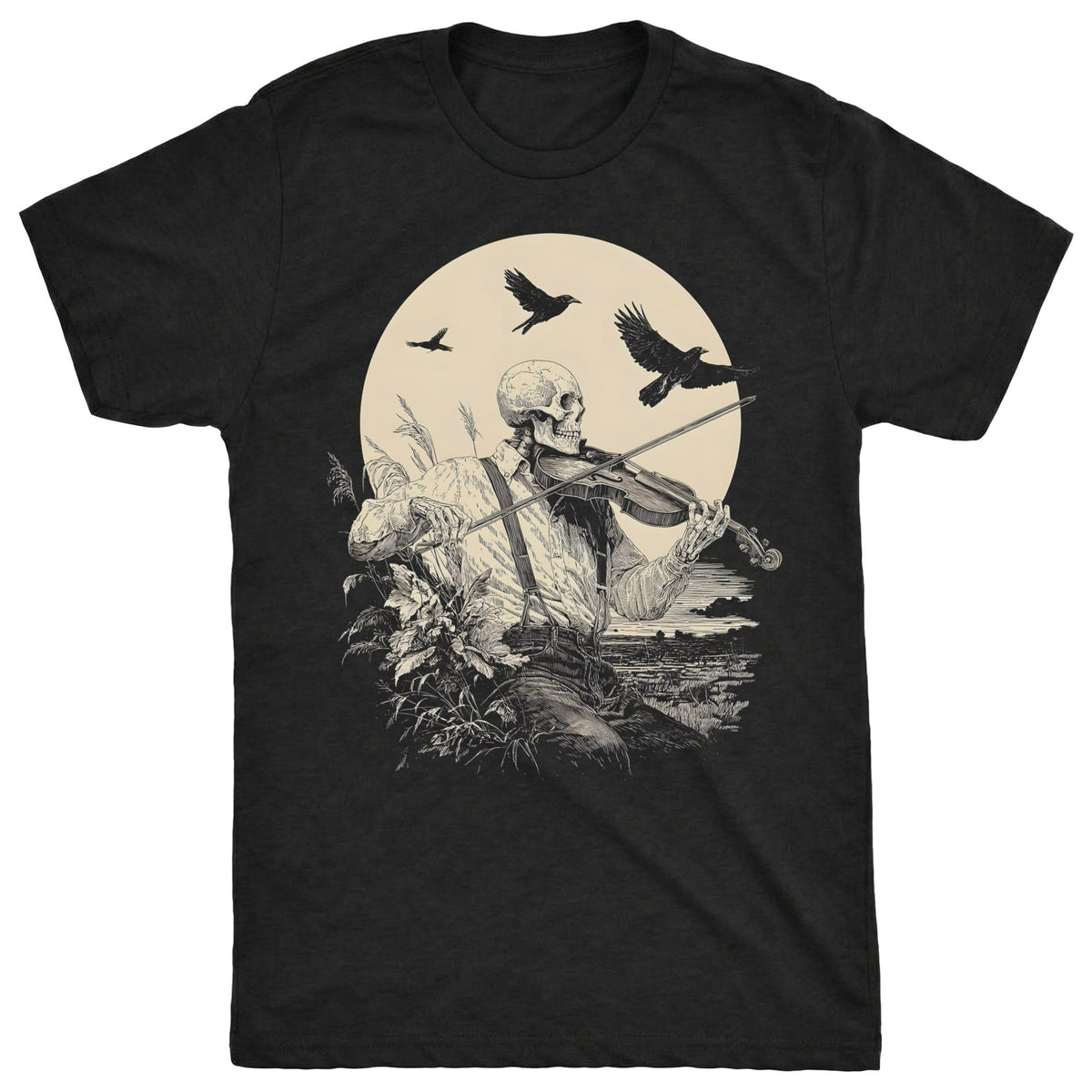 Sunrise Fiddler T-Shirt | Comfort Colors® 1717 Black
