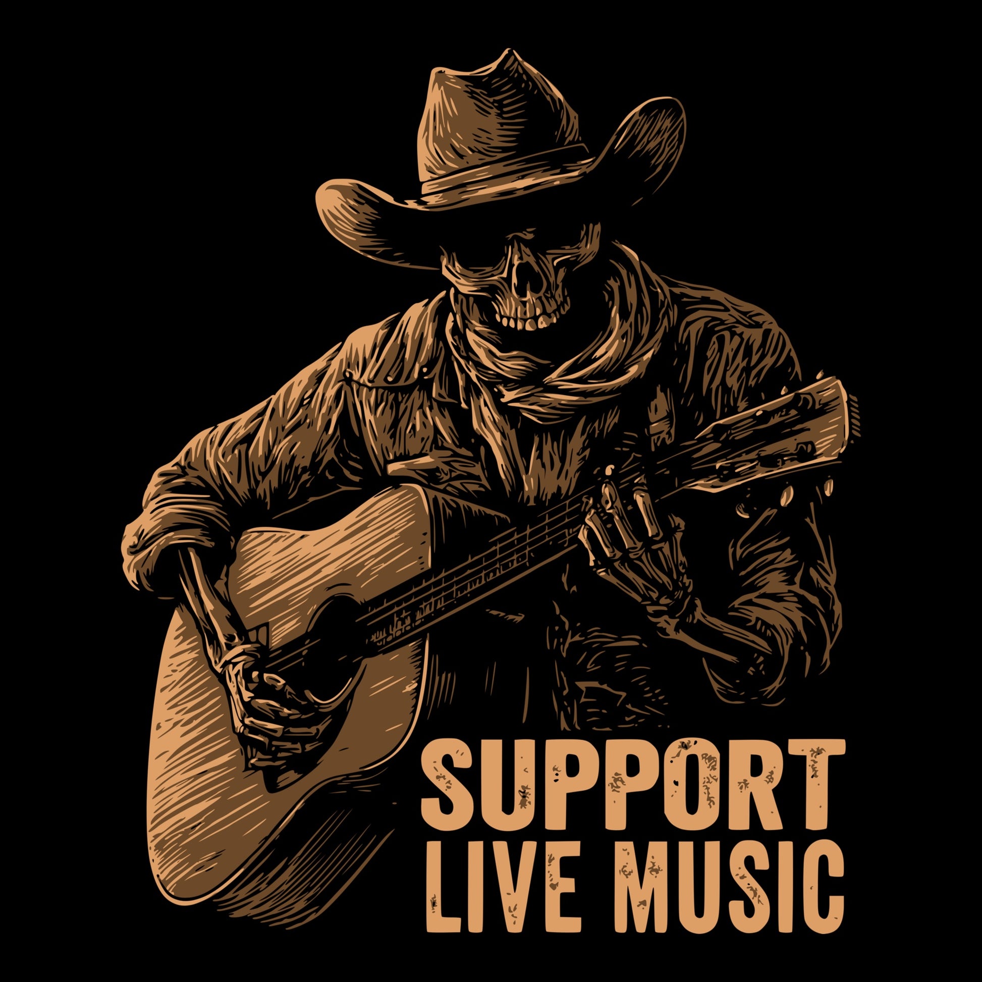 Support Live Music Black Design