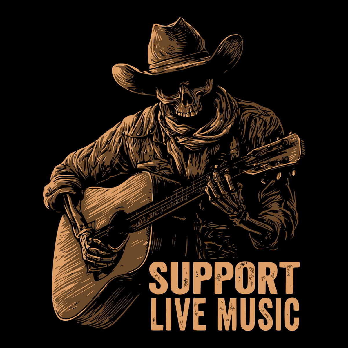 Support Live Music Black Design