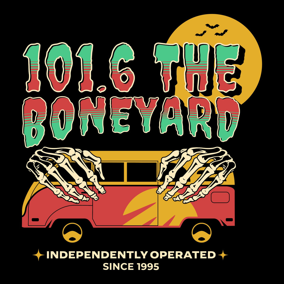 The Boneyard Tee Black Design