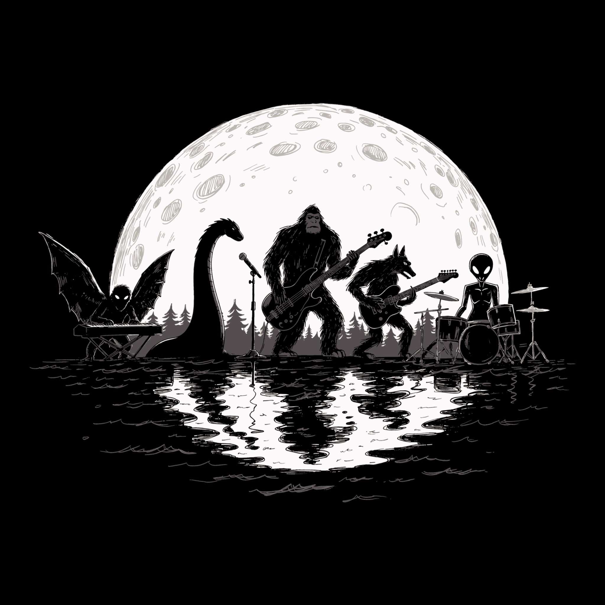 The Cryptids Tee Black Design