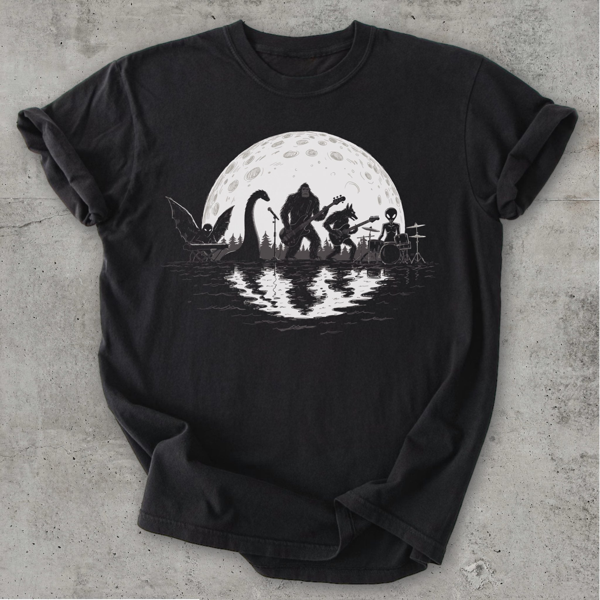 The Cryptids Tee Black Mockup