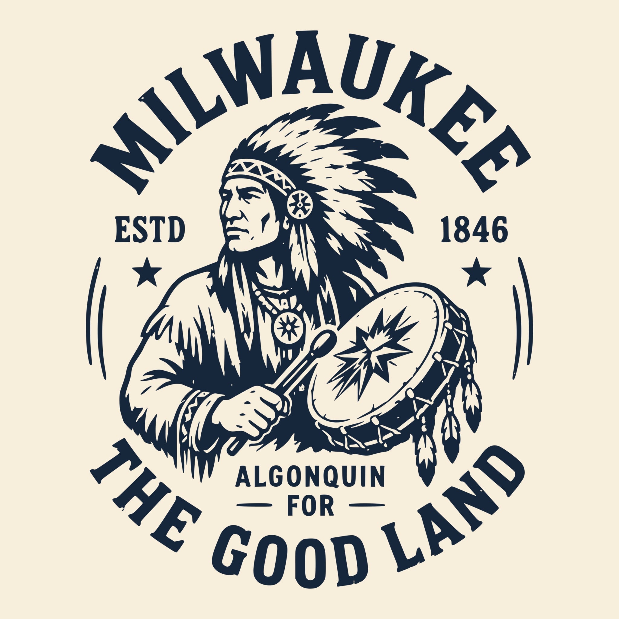 The Good Land Tee Natural Design