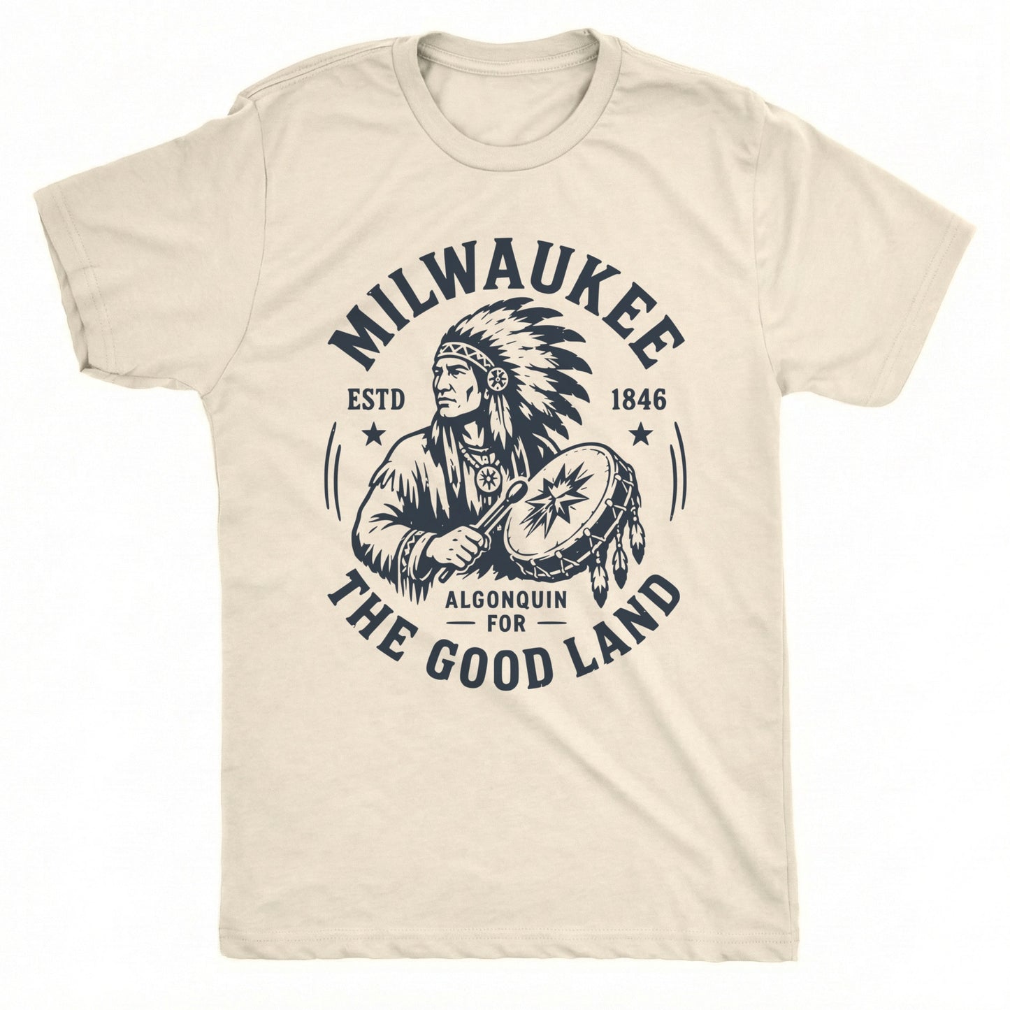 The Good Land Tee Natural Mockup