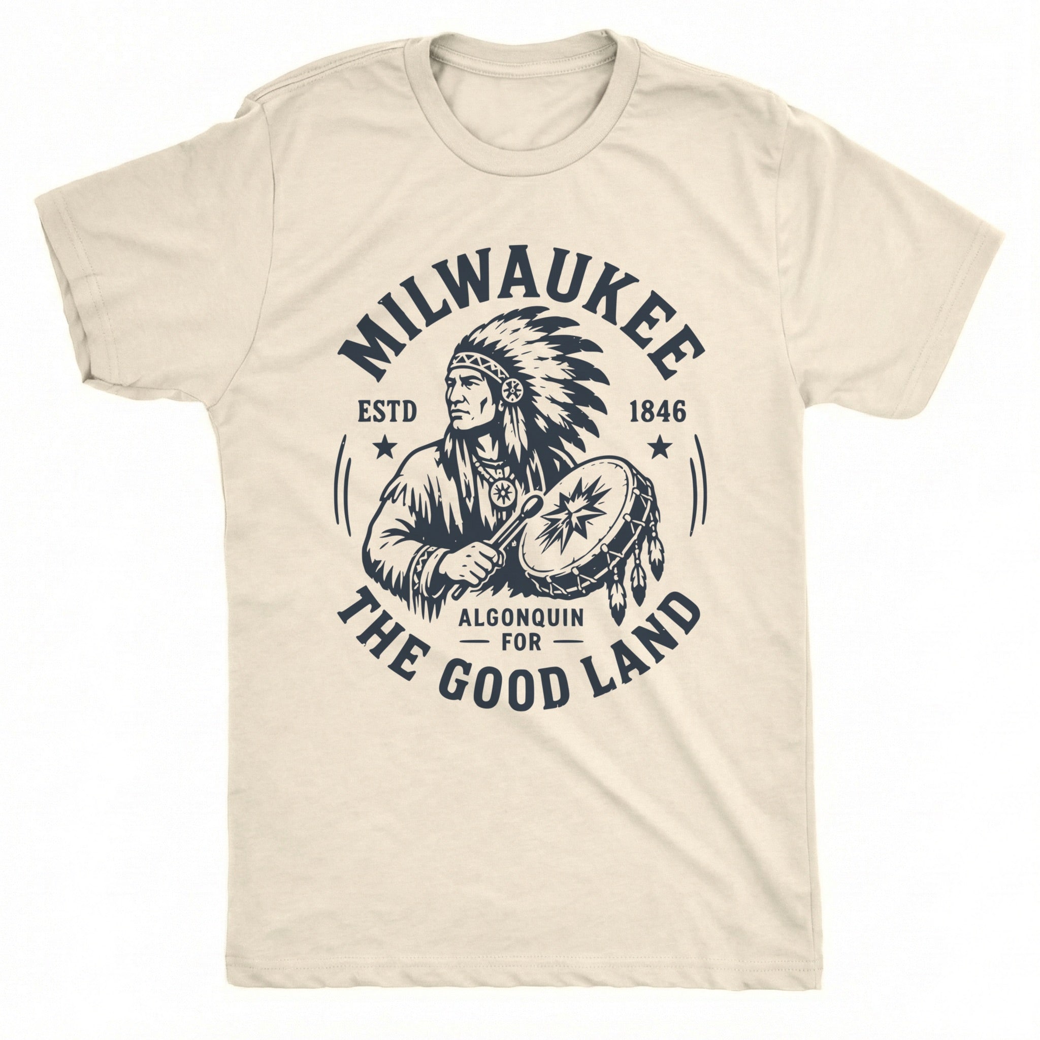 The Good Land Tee Natural Mockup