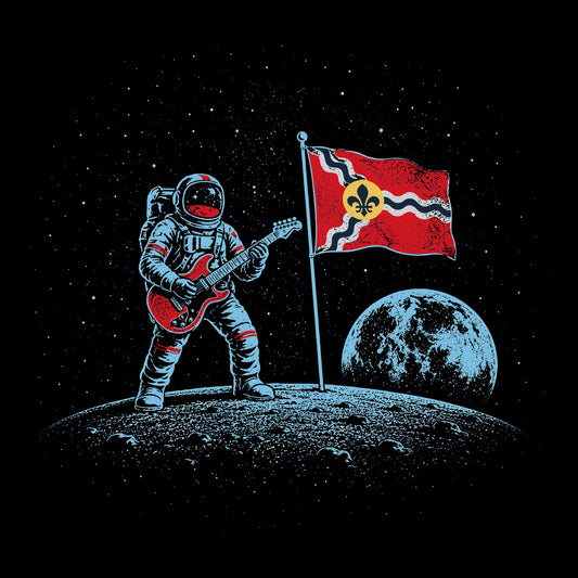 The Lou Moon Tee Black Design