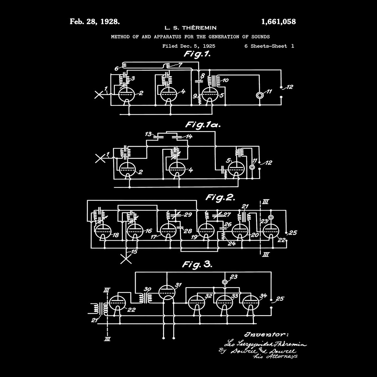 Therermin Patent Tee Black Design