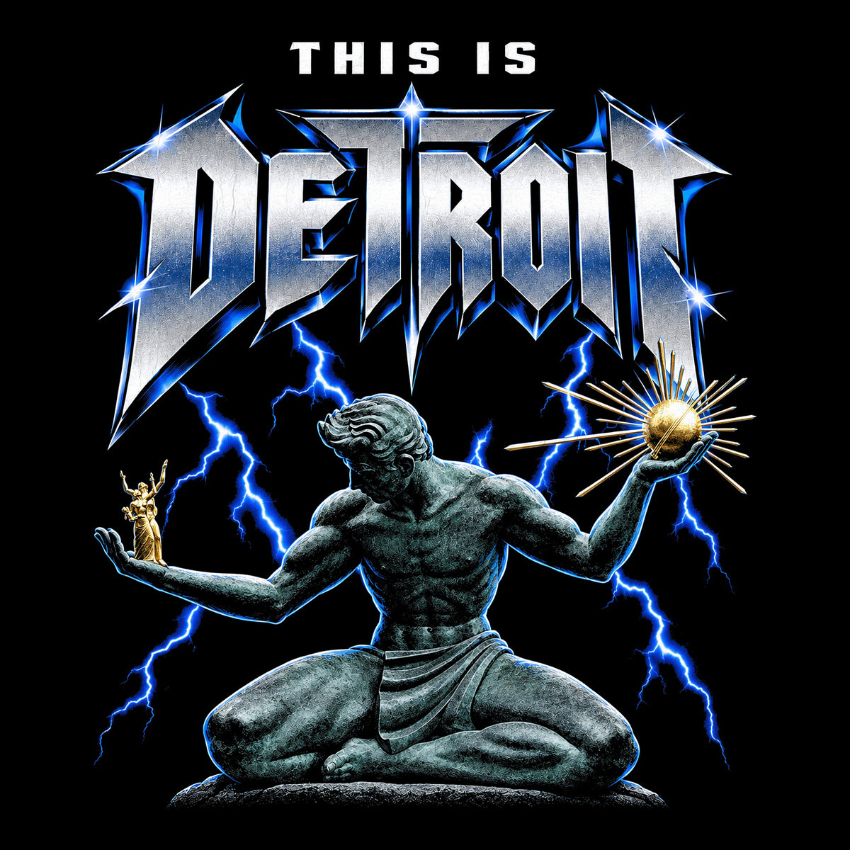 This is Detroit Tee Black Design