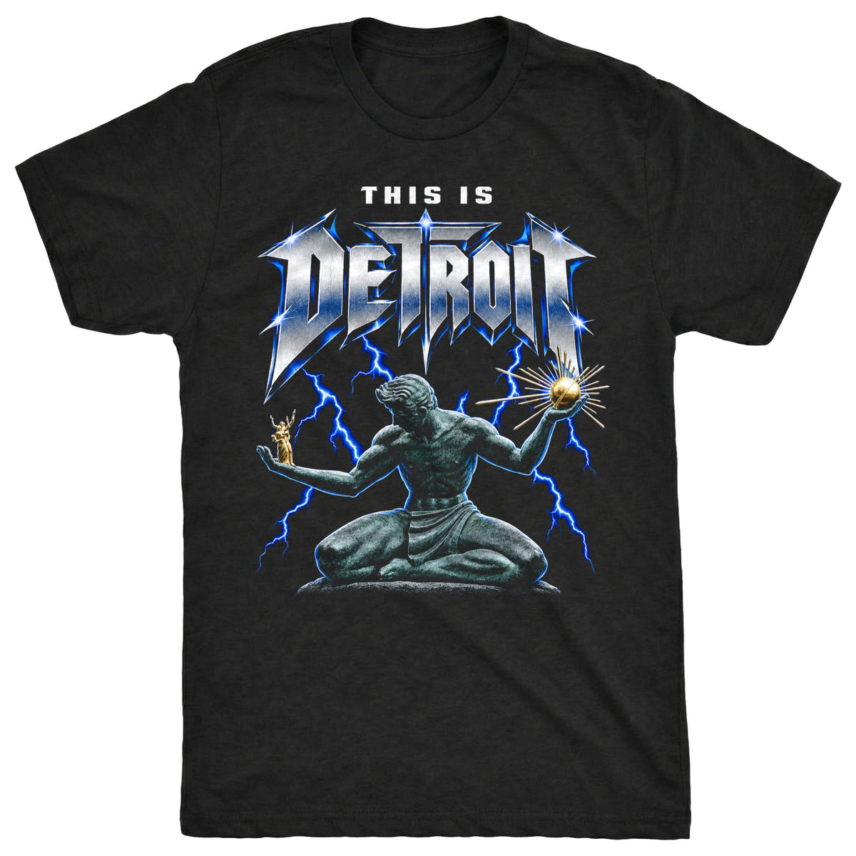 This is Detroit Tee Black Mockup