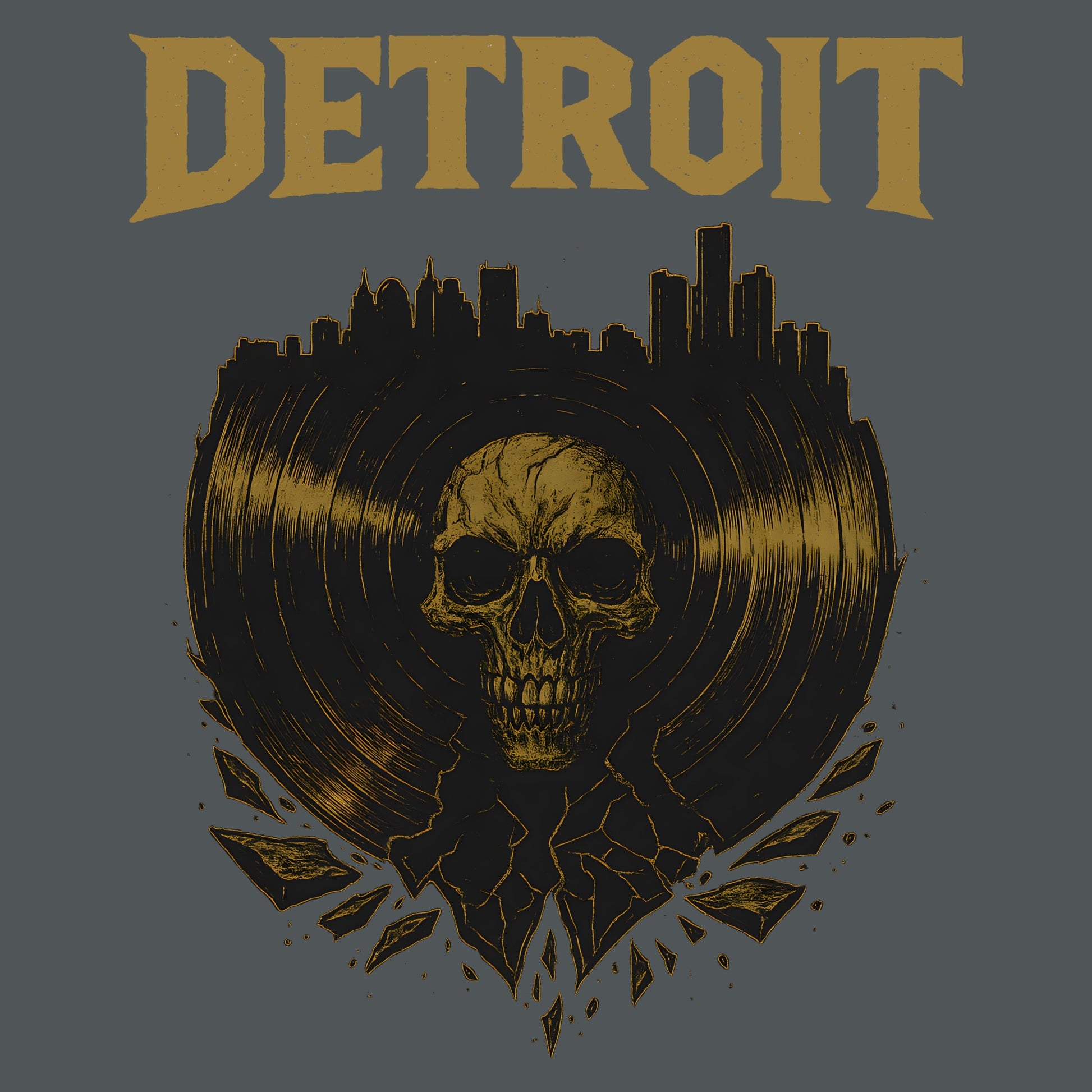 Detroit Vinyl T-Shirt Design Closeup