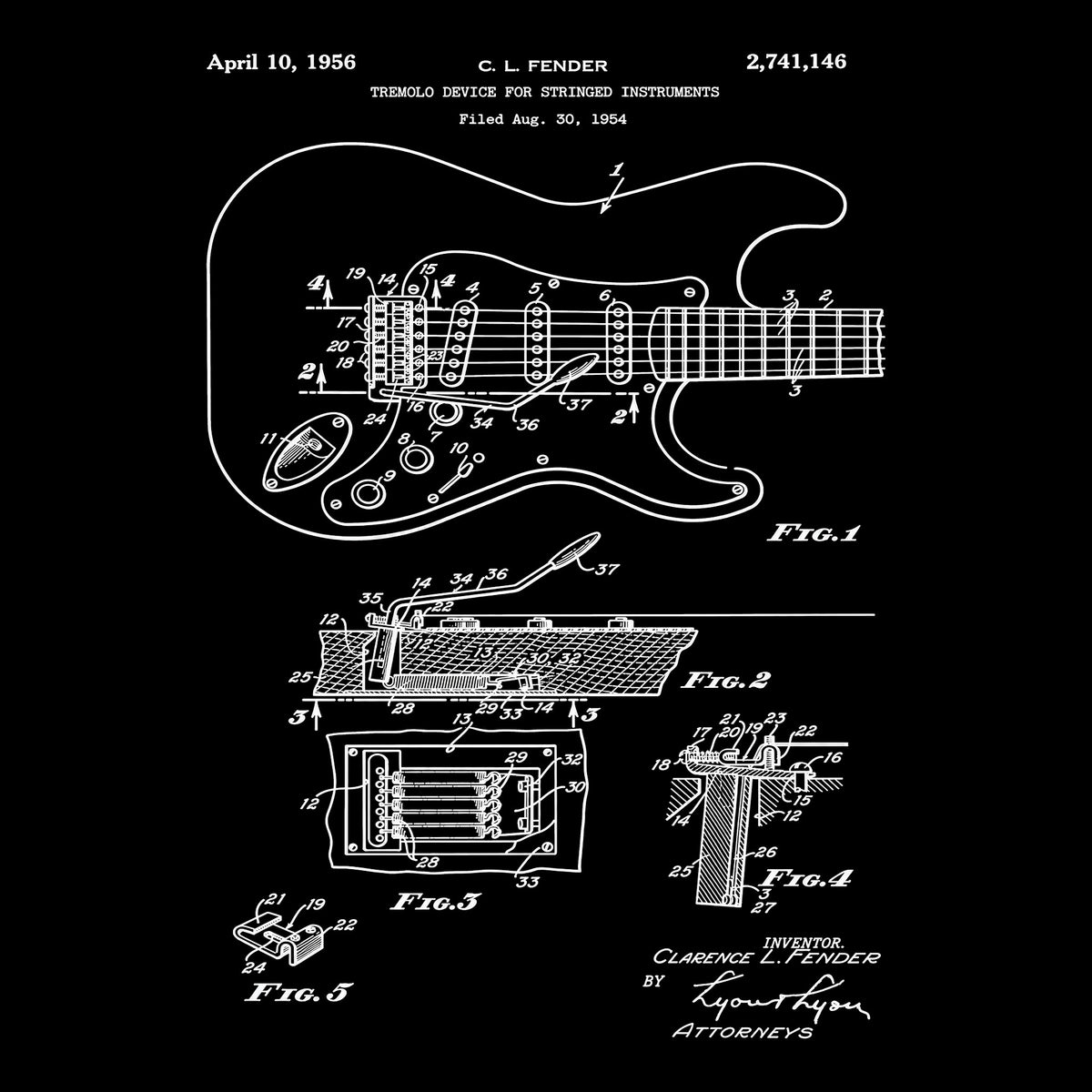 Tremolo Patent Tee Black Design