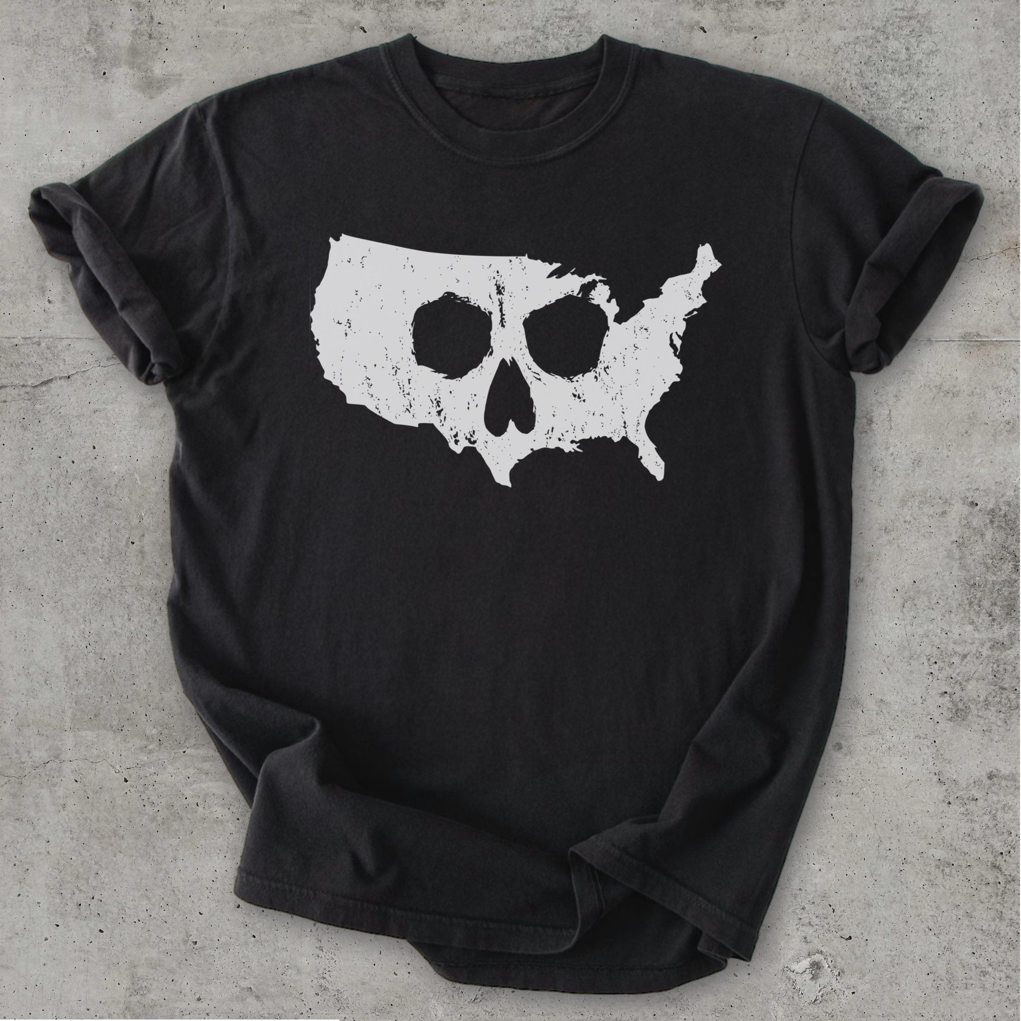 US Skull Tee Black Mockup