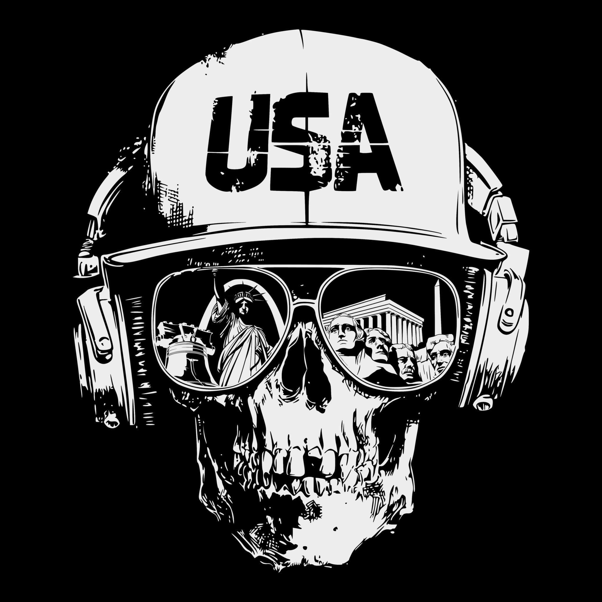 USA Smile Tee Black Design