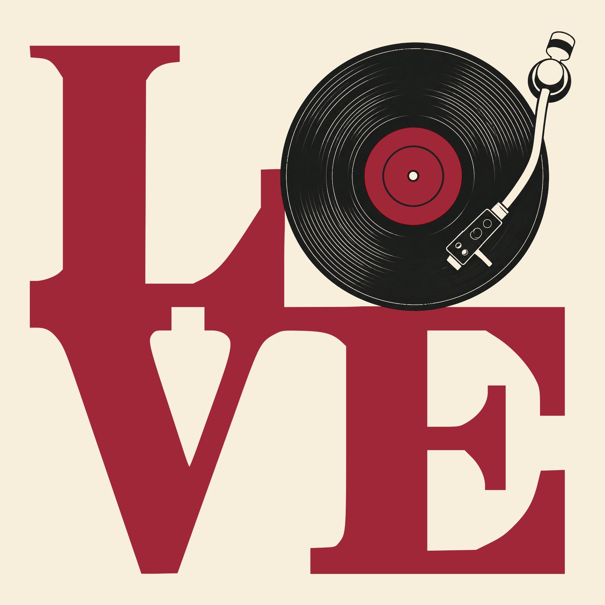 Vinyl Love Tee Natural Design