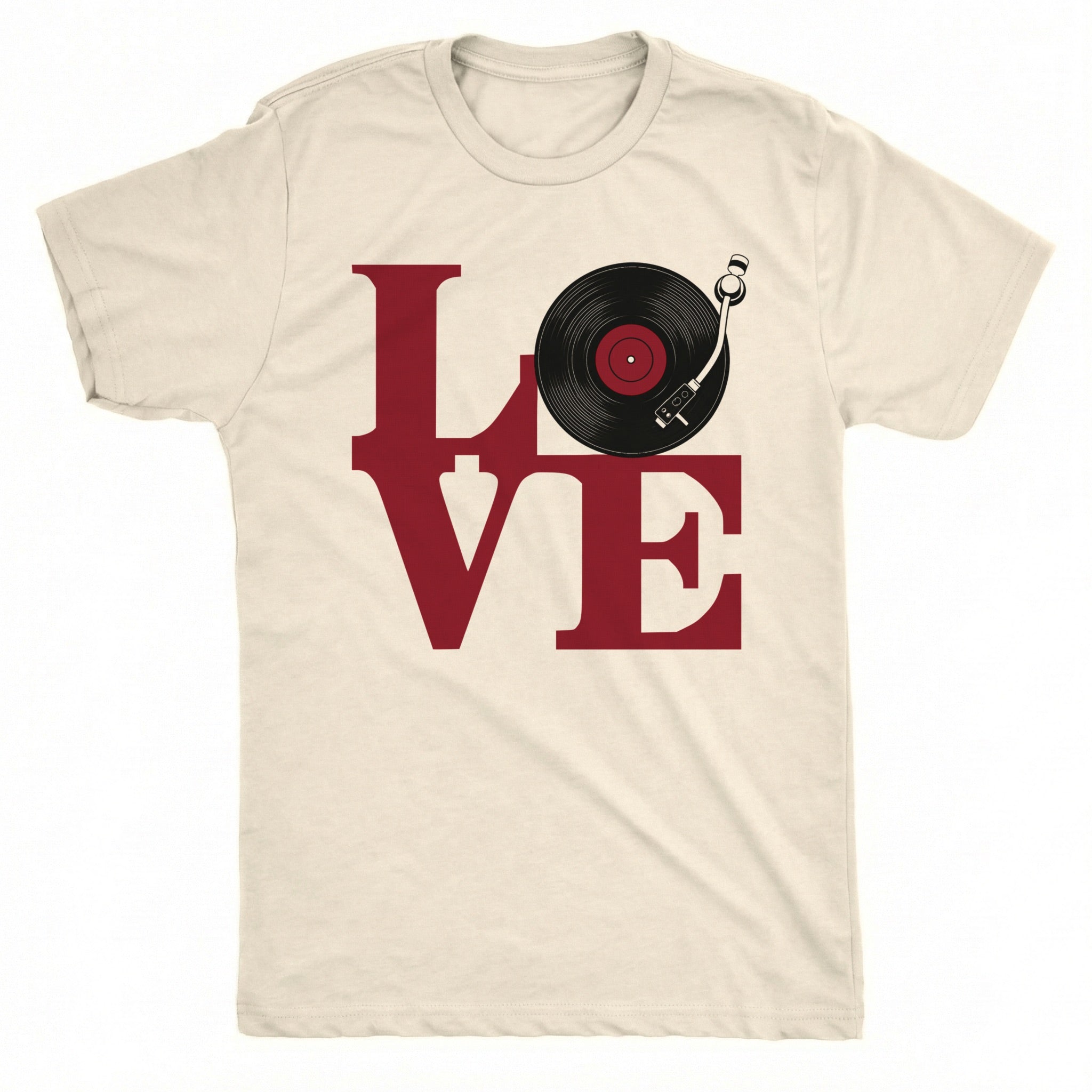 Vinyl Love Tee Natural Mockup