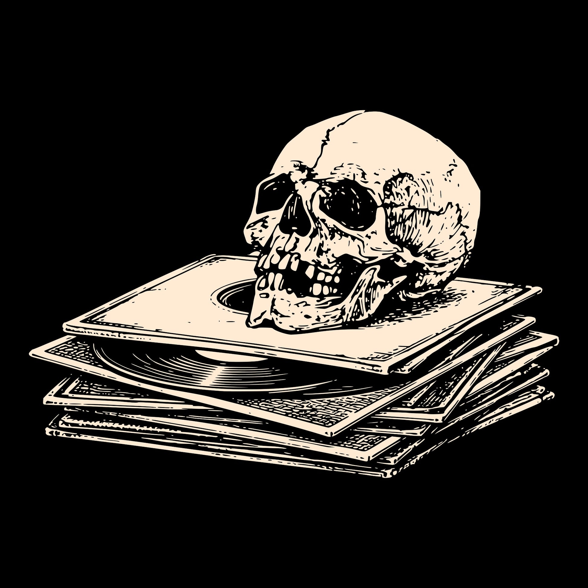Vinyl Stack Tee Black Design