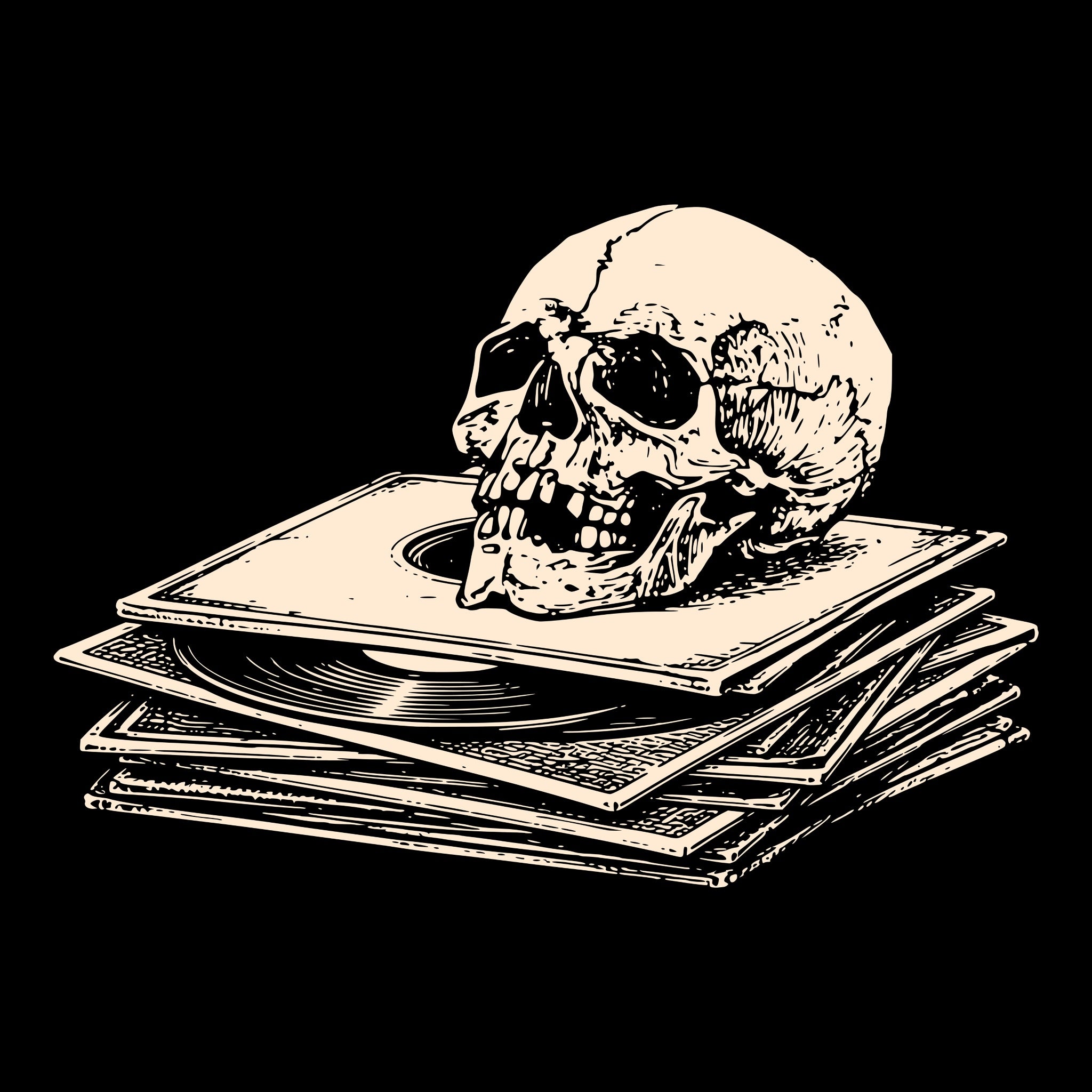 Vinyl Stack Tee Black Design