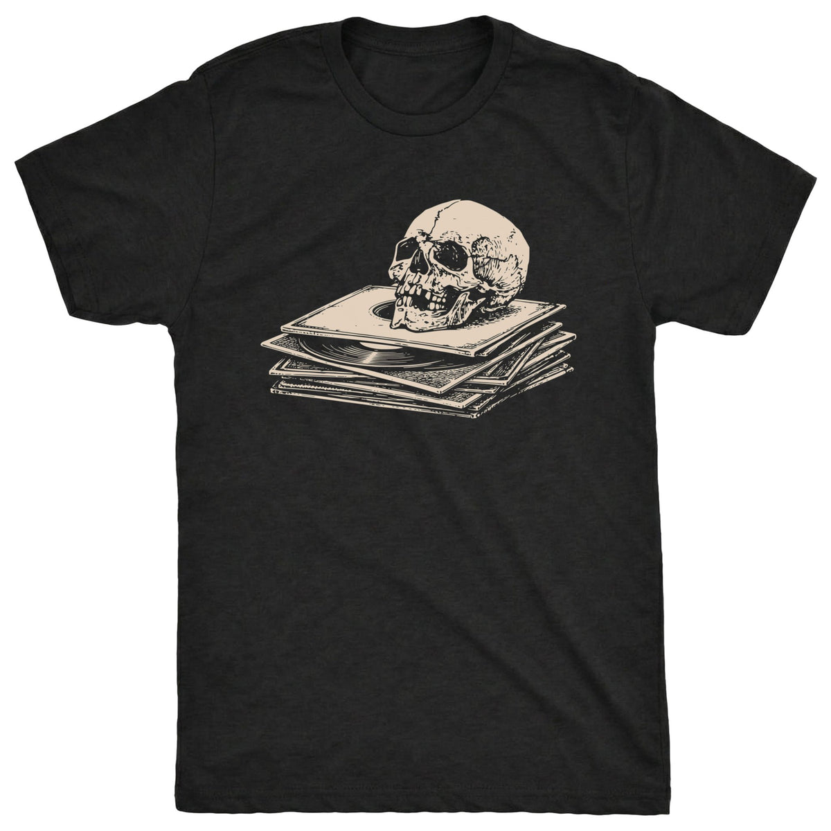 Vinyl Stack Tee Black Mockup