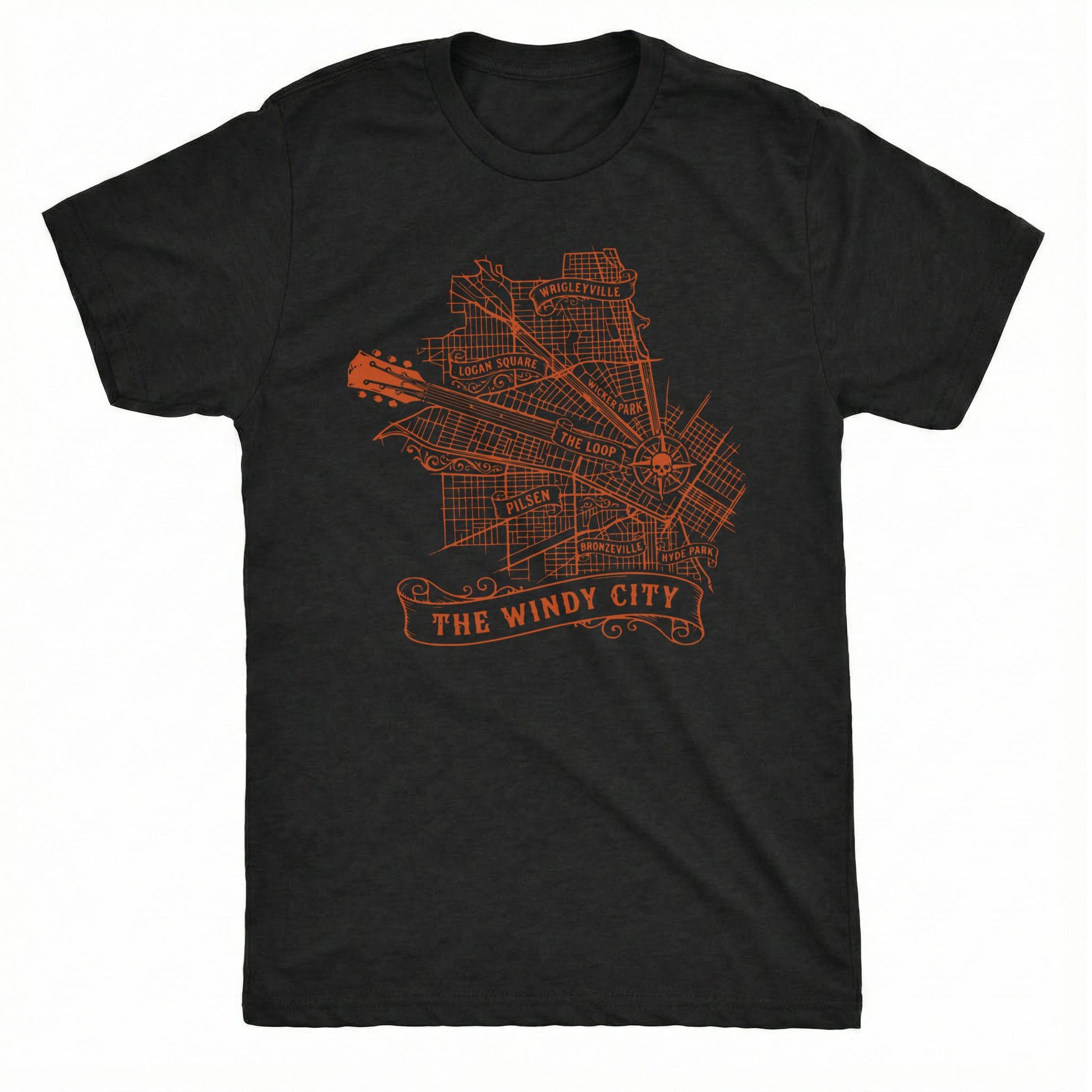 Windy City Map Tee | Classic Tee Black