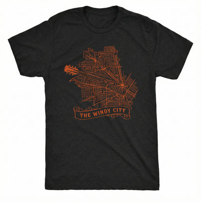 Windy City Map Tee | Classic Tee Black