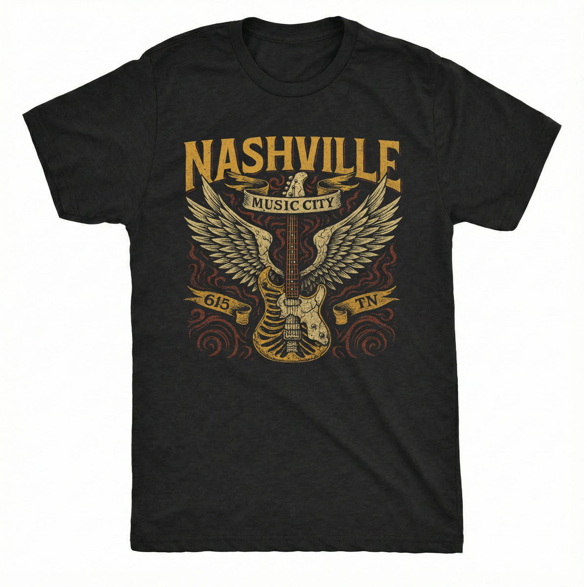 Winged 615 Guitar Tee | Class Tee Black