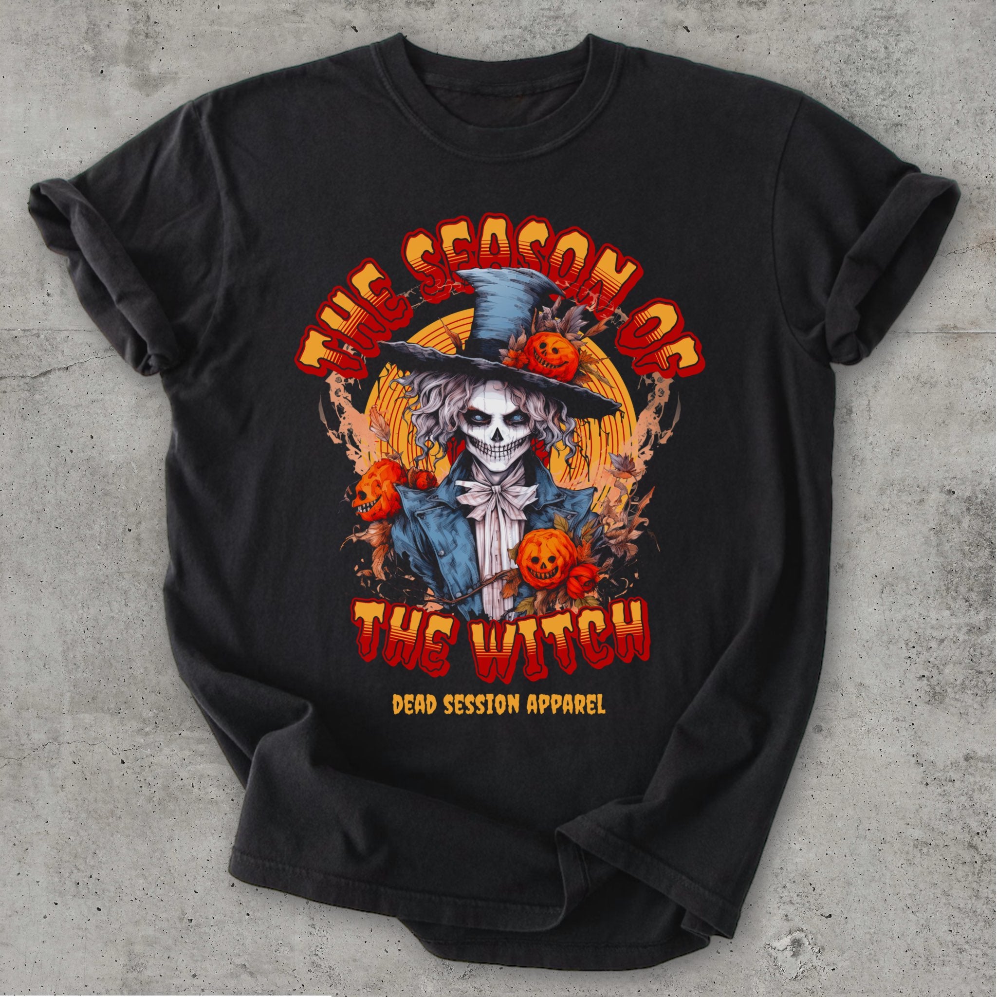 Witch Season Tee Black Mockup