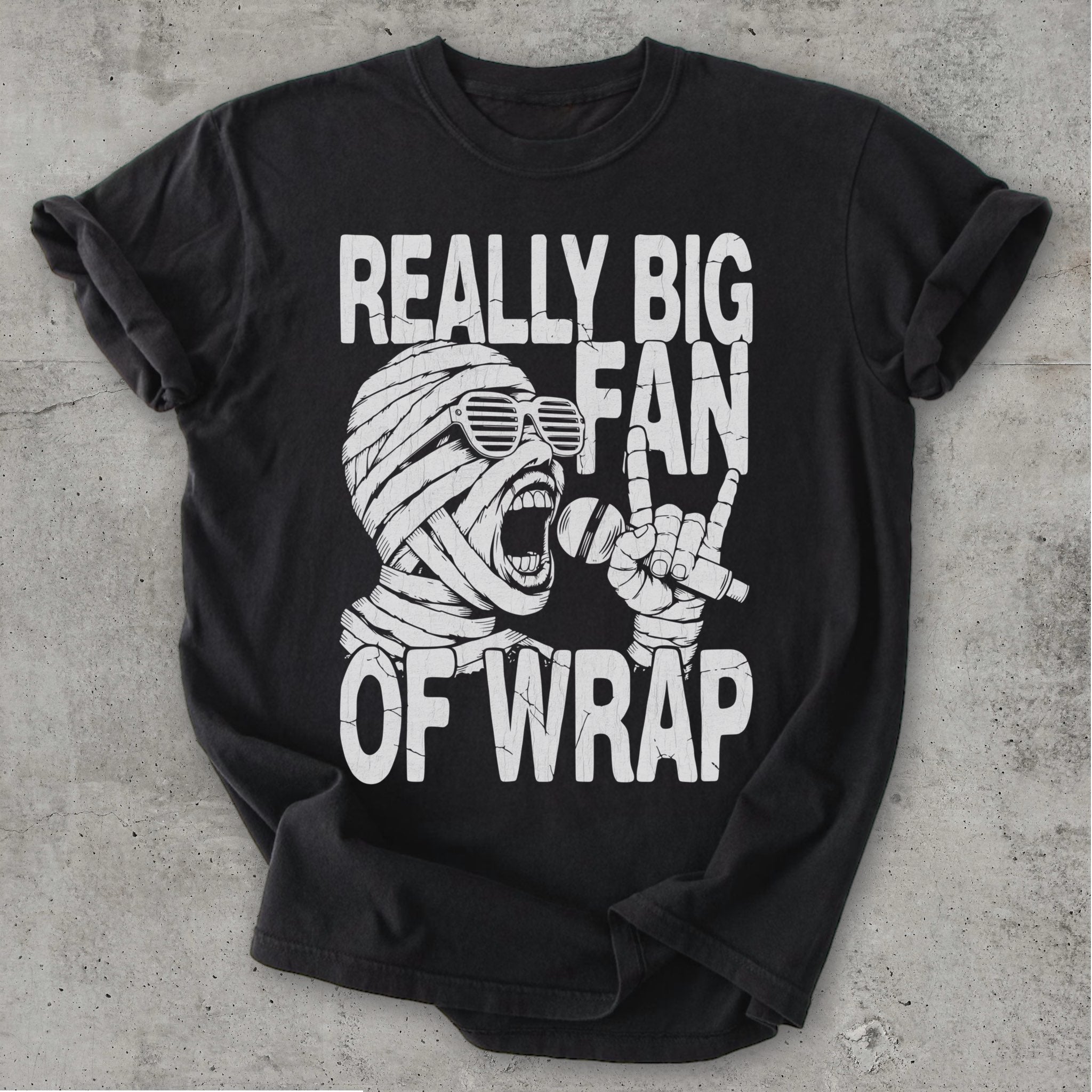 Wrap Fan Tee Black Mockup