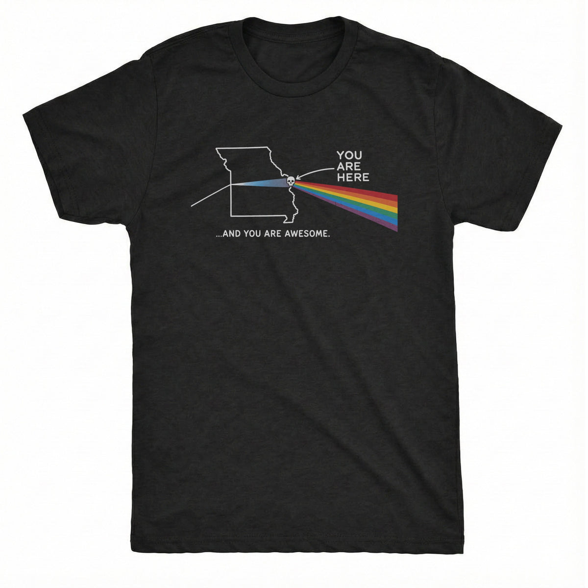 You Are Here Tee Black Mockup