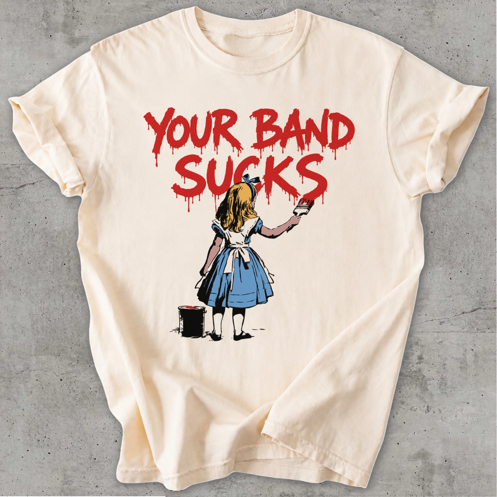 Your Band Sucks Tee Natural Mockup